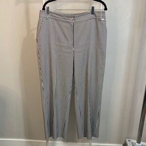 St. John Navy and White Striped Women's Trousers